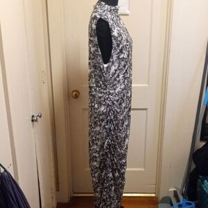Betsey Johnson Black and White Floral Print Maxi Dress